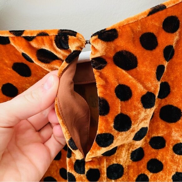 Madewell Velvet Memento Ruffle Sleeve Top in Leopard Dot Sz Small - Picture 12 of 12